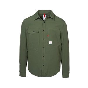 Olive - Topo Design’s Men’s Breaker Shirt Jacket - Large (L)